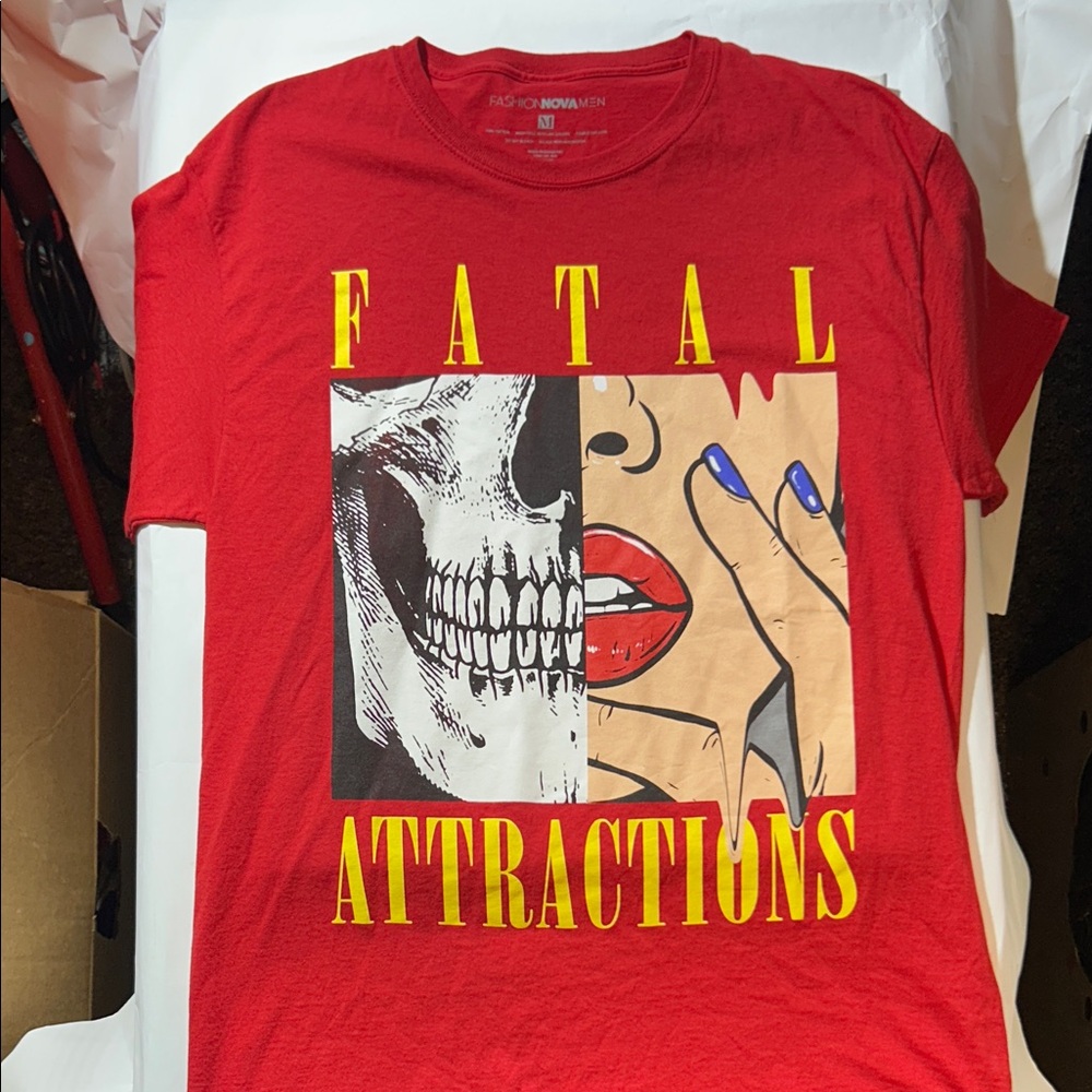 Fashion Nova Men’s “Fatal Attractions” Red Graphic Tee